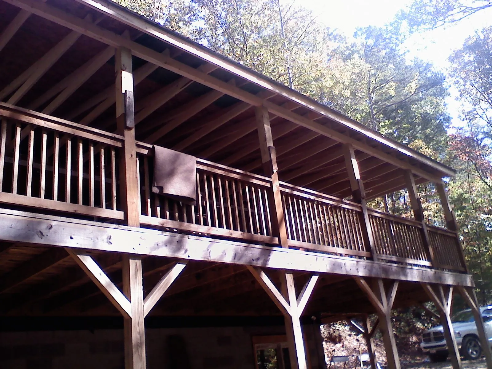 Timber framing under a new elevated porch and deck — Roof Leak Repair in Richardsville by Roofing Brothers